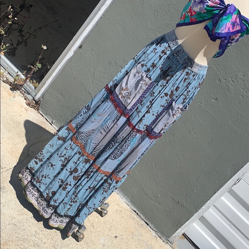Boho patchwork maxi skirt made in India